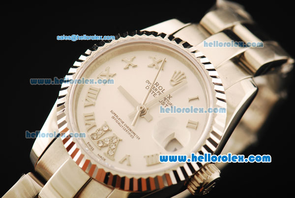 Rolex Datejust Automatic Movement Full Steel with ETA Coating Case and Silver Dial - Click Image to Close